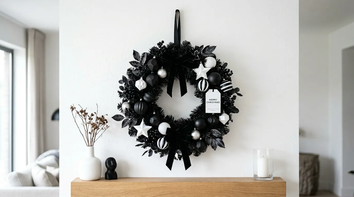 Keep surrounding porch decor aligned with the same mood inspiration for a front door wreath display.